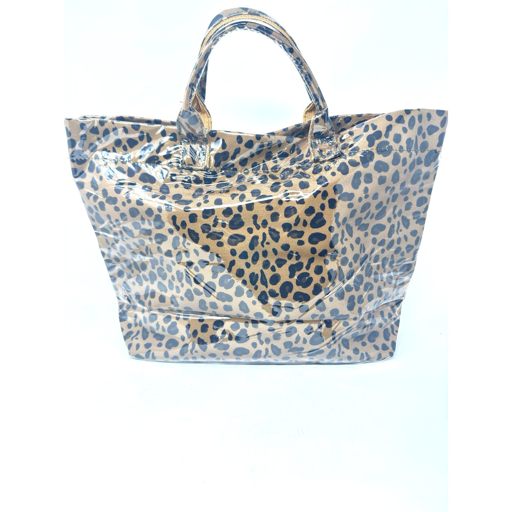 Large Leopard Print Waterproof PVC Tote Bag Shopper Travel Purse - Picture 3 of 6